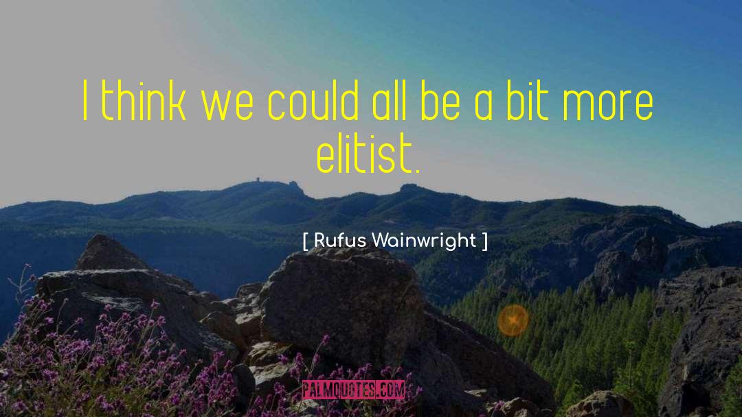 Rufus Wainwright Quotes: I think we could all