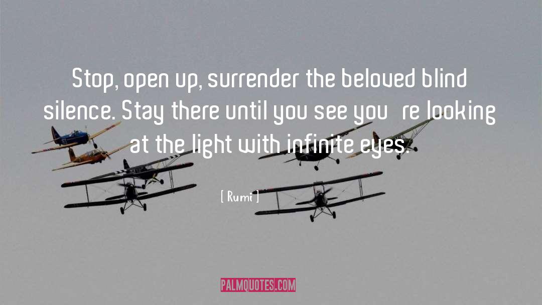 Rumi Quotes: Stop, open up, surrender the