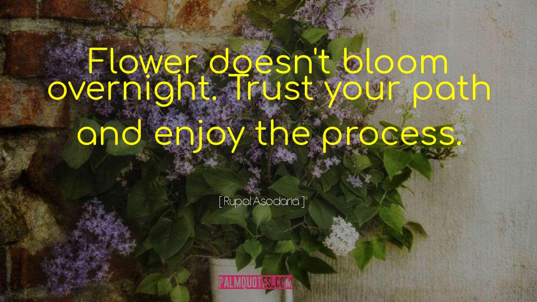 Rupal Asodaria Quotes: Flower doesn't bloom overnight. Trust