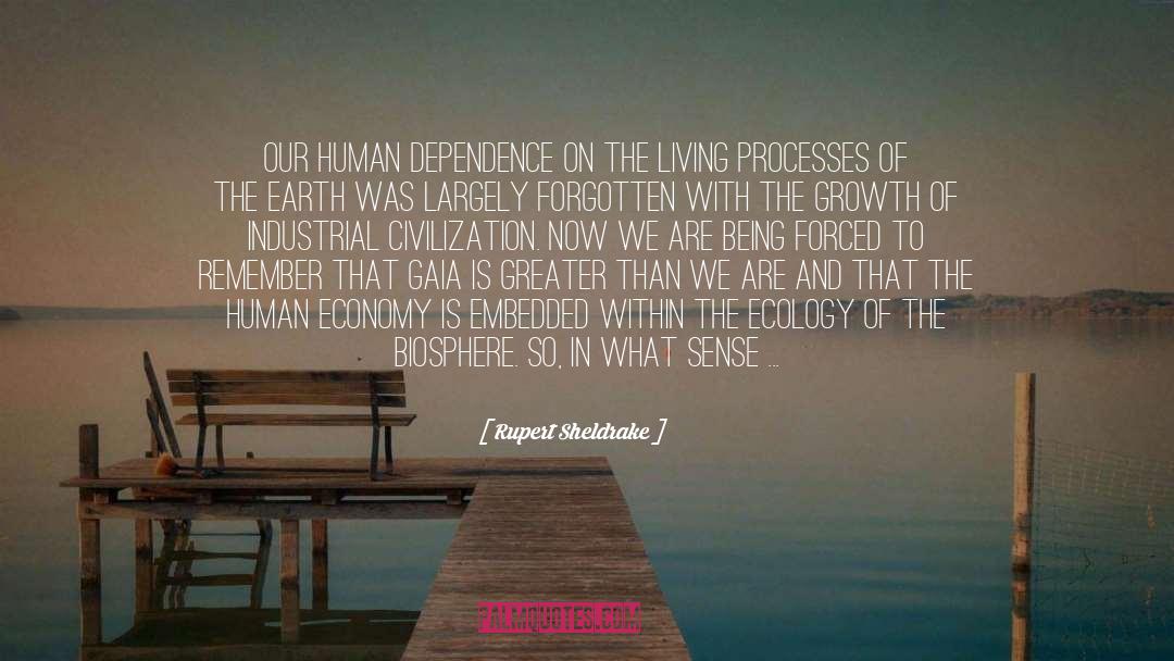 Rupert Sheldrake Quotes: Our human dependence on the