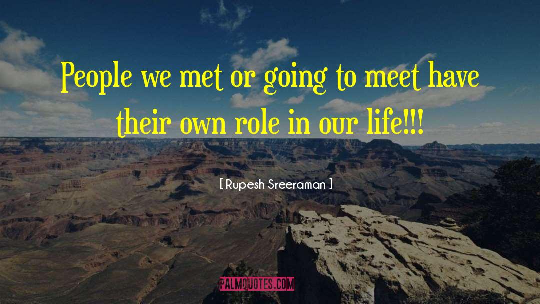 Rupesh Sreeraman Quotes: People we met or going