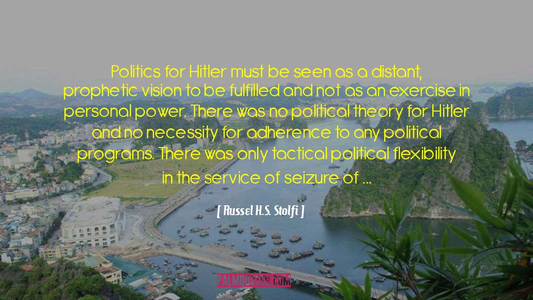 Russel H.S. Stolfi Quotes: Politics for Hitler must be