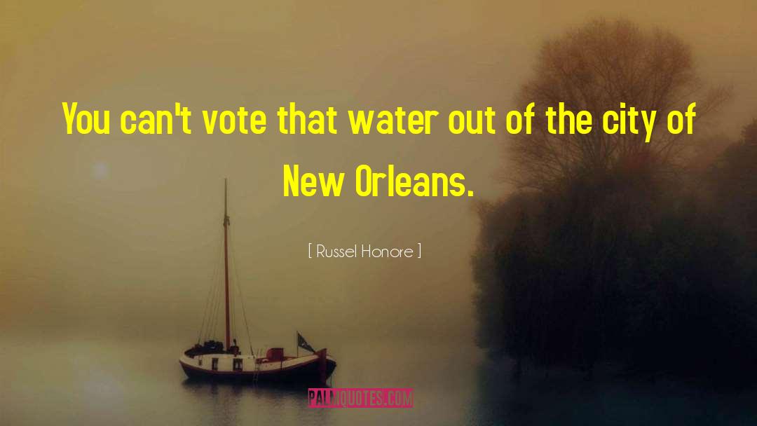 Russel Honore Quotes: You can't vote that water