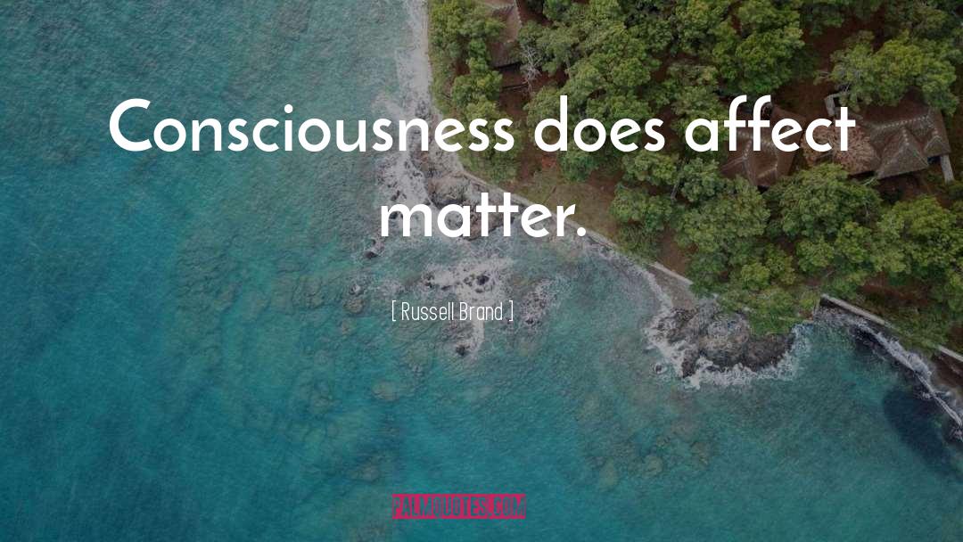 Russell Brand Quotes: Consciousness does affect matter.