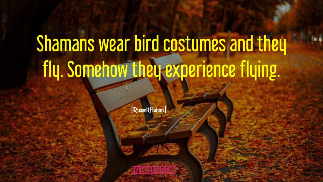 Russell Hoban Quotes: Shamans wear bird costumes and