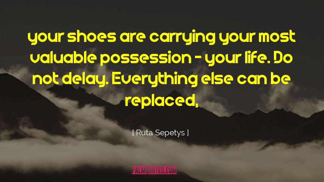 Ruta Sepetys Quotes: your shoes are carrying your