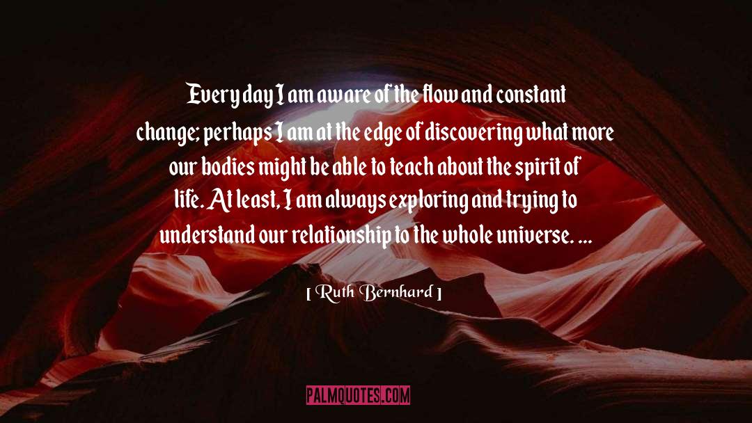 Ruth Bernhard Quotes: Every day I am aware