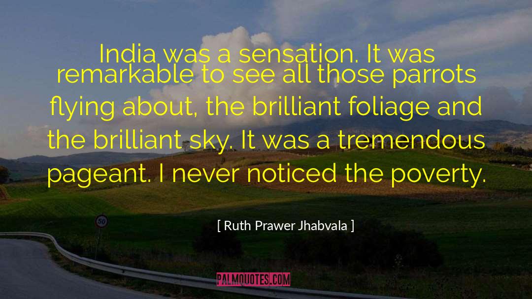 Ruth Prawer Jhabvala Quotes: India was a sensation. It