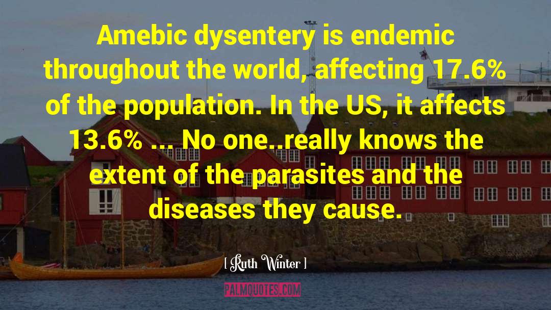 Ruth Winter Quotes: Amebic dysentery is endemic throughout