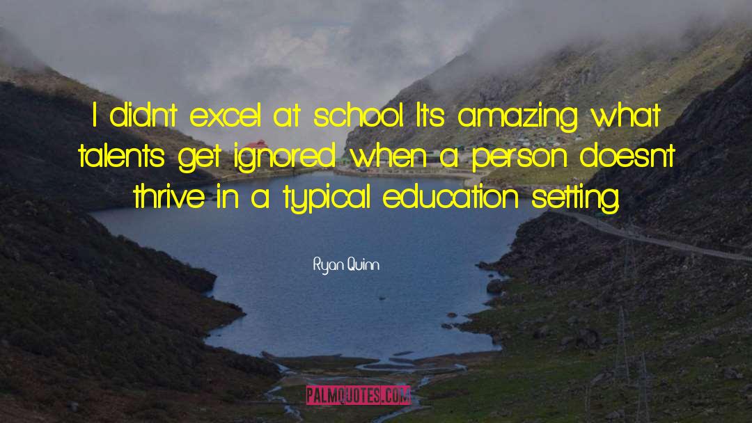 Ryan Quinn Quotes: I didn't excel at school.