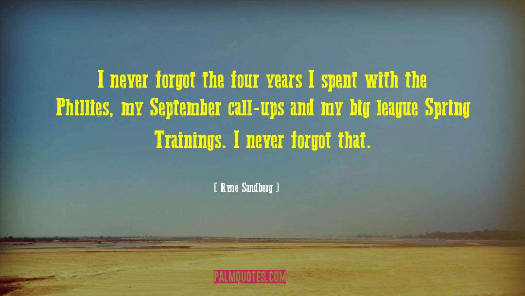 Ryne Sandberg Quotes: I never forgot the four