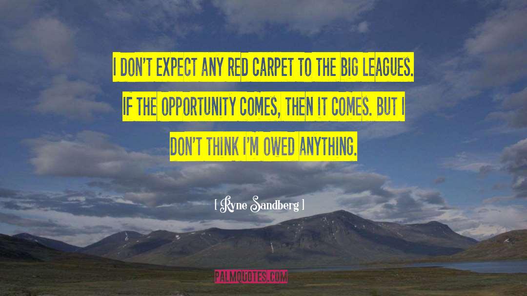 Ryne Sandberg Quotes: I don't expect any red