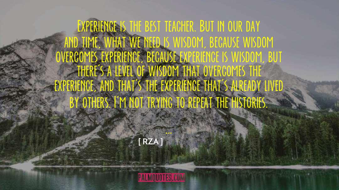 RZA Quotes: Experience is the best teacher.