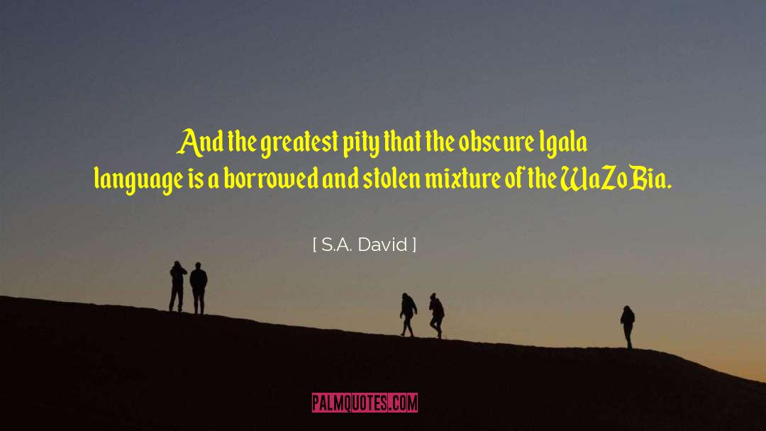 S.A. David Quotes: And the greatest pity that