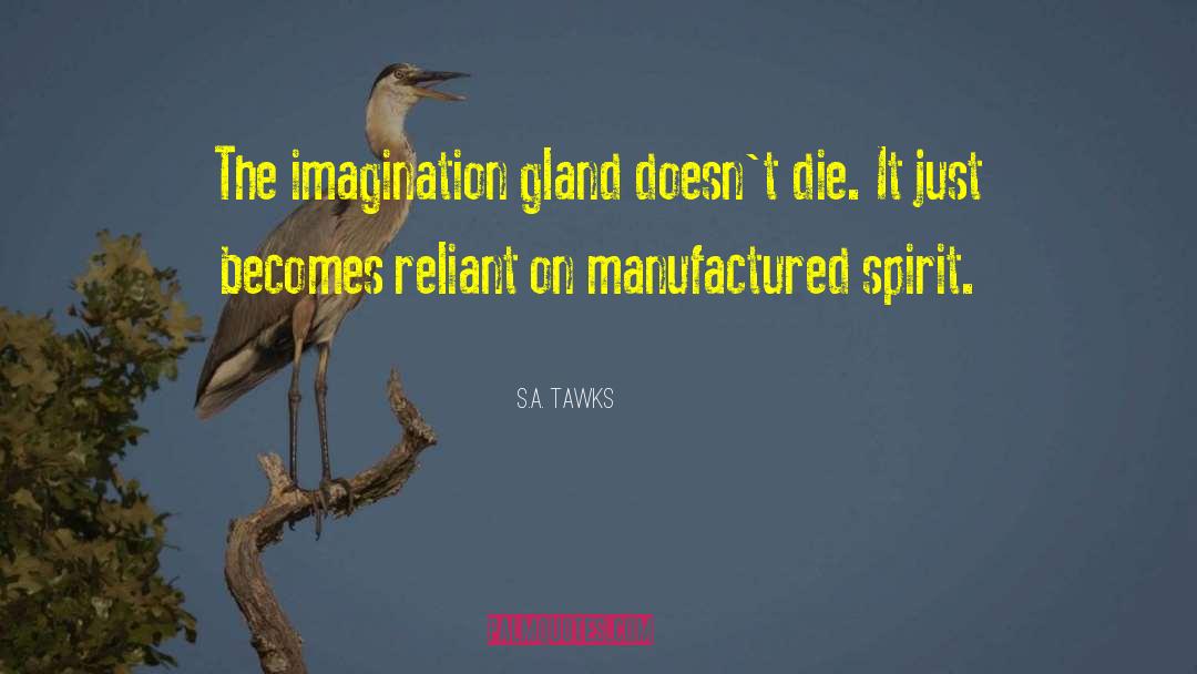 S.A. Tawks Quotes: The imagination gland doesn't die.