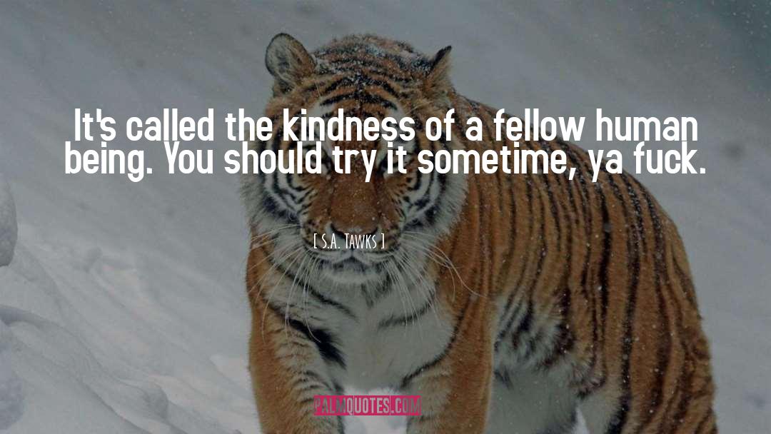 S.A. Tawks Quotes: It's called the kindness of