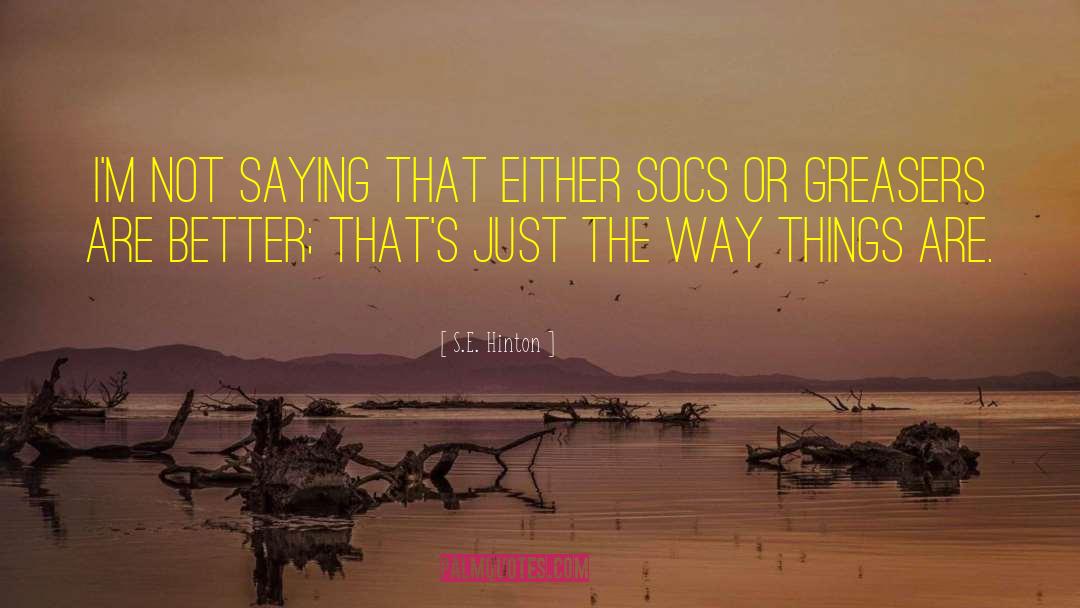 S.E. Hinton Quotes: I'm not saying that either