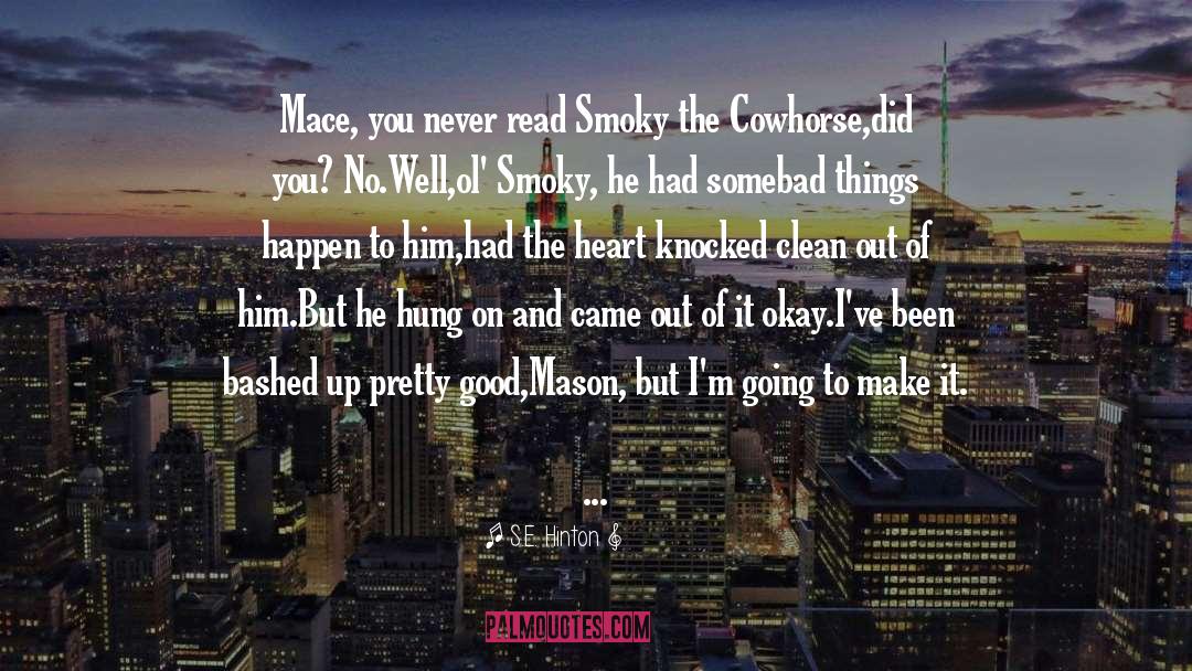 S.E. Hinton Quotes: Mace, you never read Smoky