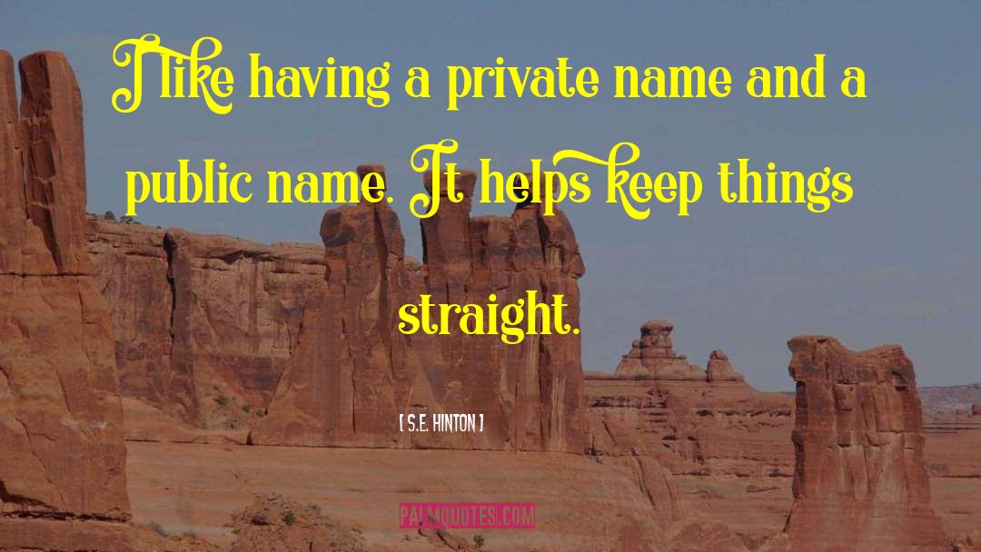 S.E. Hinton Quotes: I like having a private