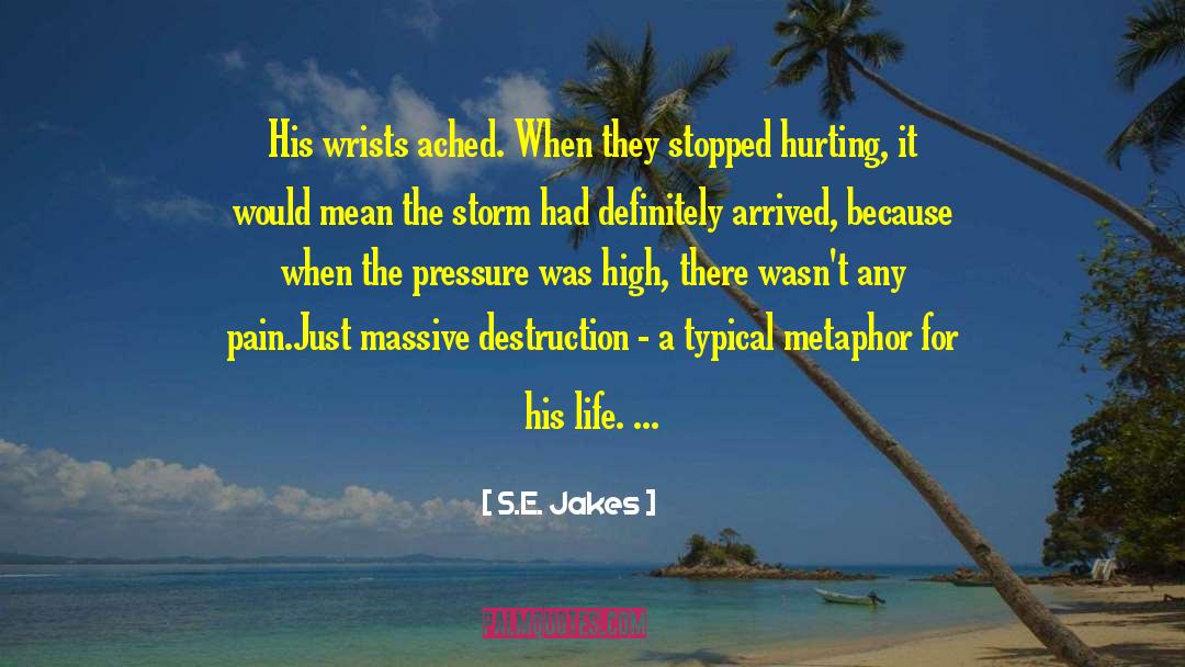 S.E. Jakes Quotes: His wrists ached. When they