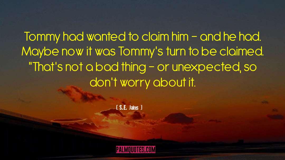 S.E. Jakes Quotes: Tommy had wanted to claim