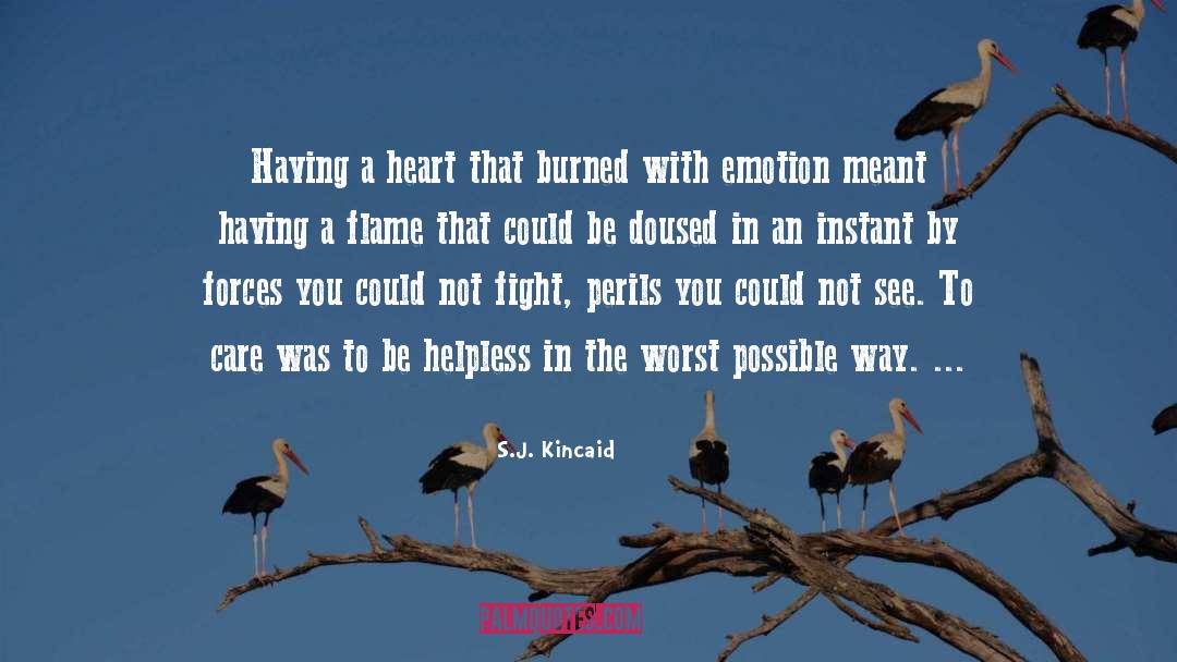 S.J. Kincaid Quotes: Having a heart that burned