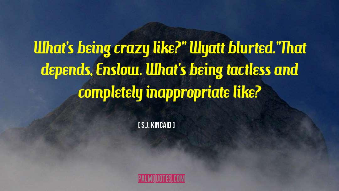 S.J. Kincaid Quotes: What's being crazy like?