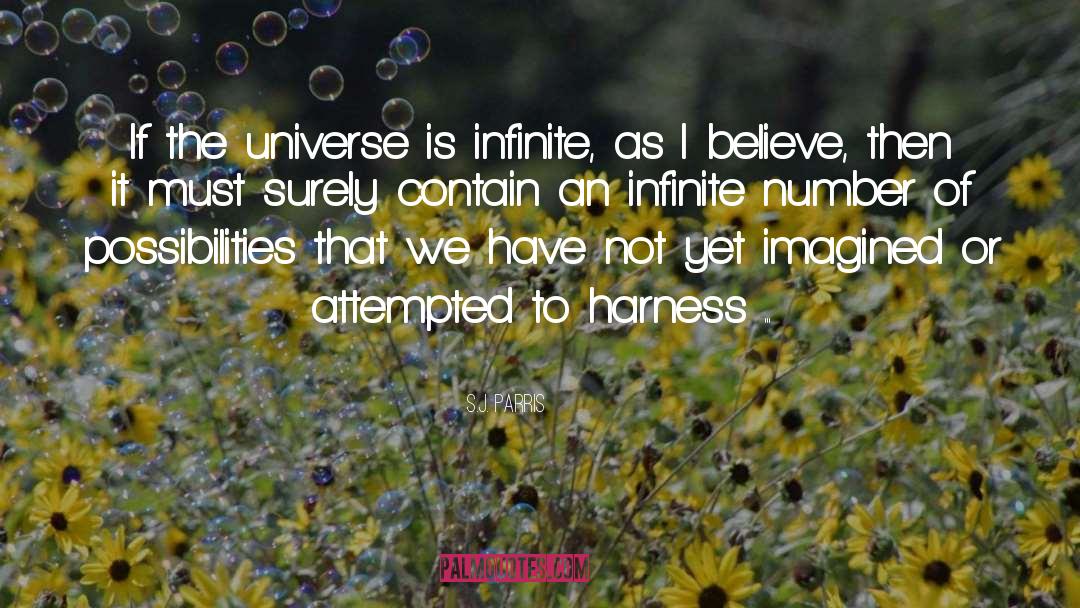 S.J. Parris Quotes: If the universe is infinite,