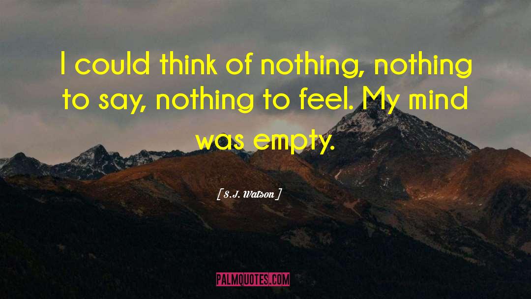 S.J. Watson Quotes: I could think of nothing,