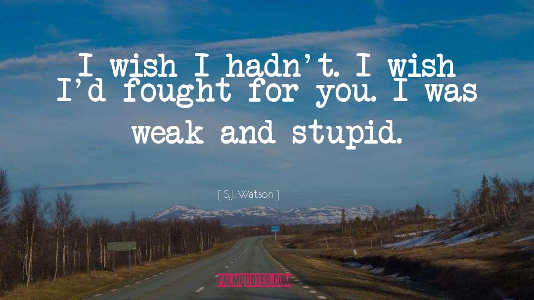 S.J. Watson Quotes: I wish I hadn't. I