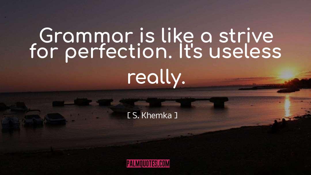 S. Khemka Quotes: Grammar is like a strive