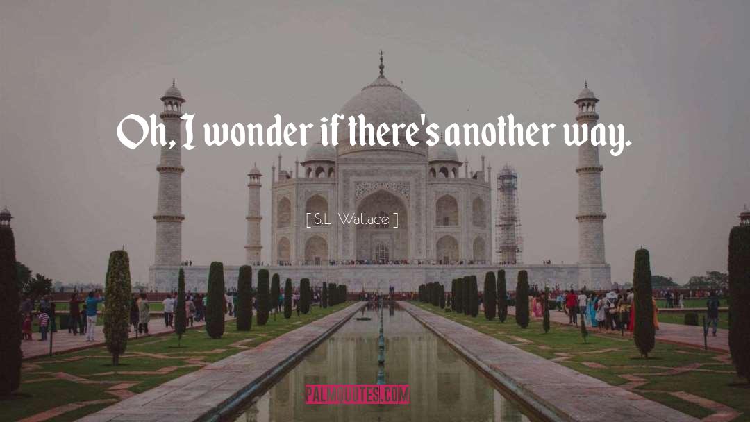 S.L. Wallace Quotes: Oh, I wonder if there's