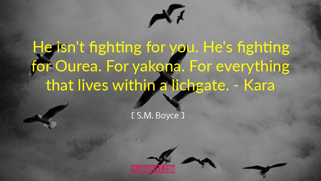 S.M. Boyce Quotes: He isn't fighting for you.