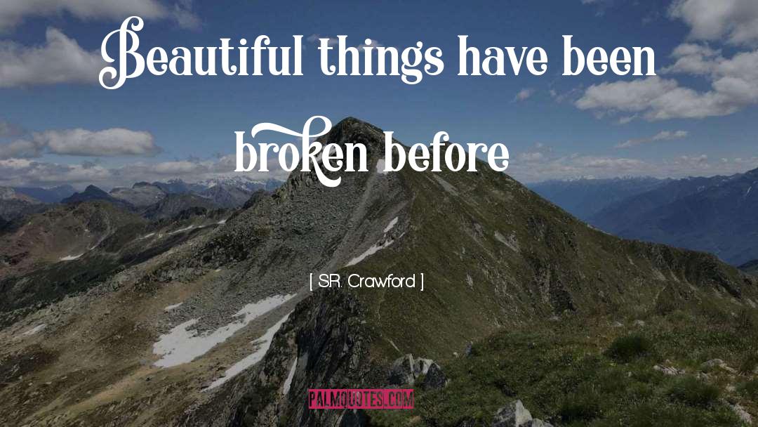 S.R. Crawford Quotes: Beautiful things have been broken