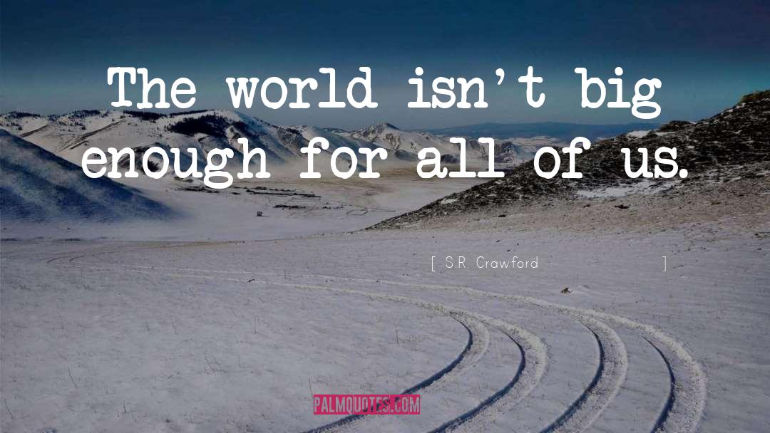 S.R. Crawford Quotes: The world isn't big enough