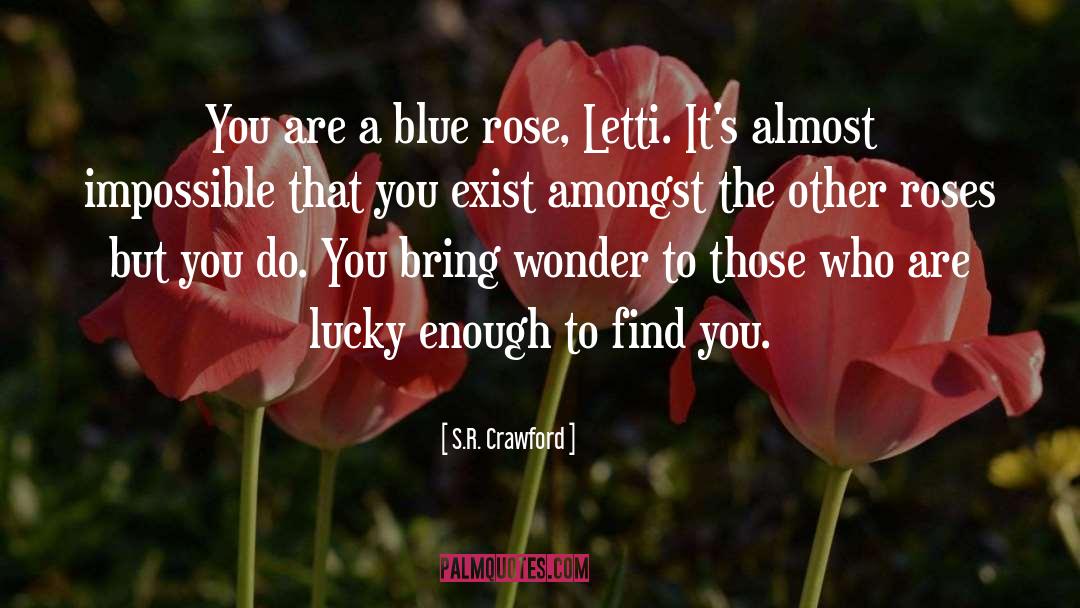 S.R. Crawford Quotes: You are a blue rose,