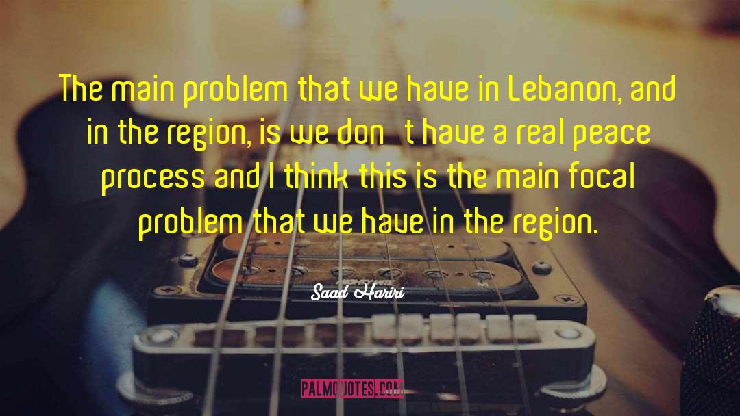 Saad Hariri Quotes: The main problem that we