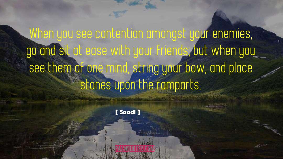 Saadi Quotes: When you see contention amongst