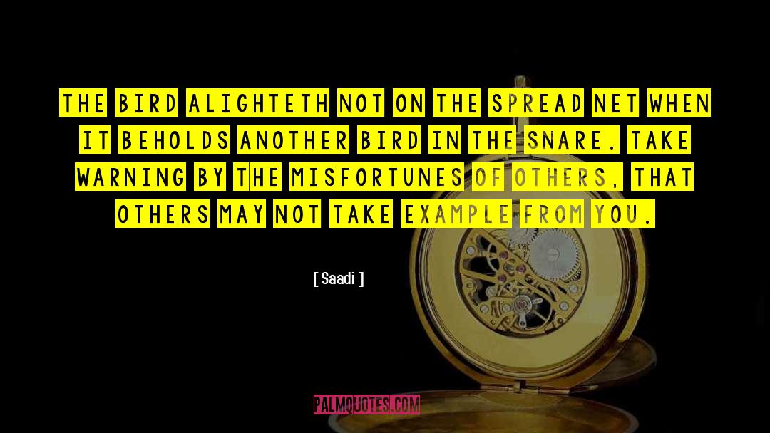 Saadi Quotes: The bird alighteth not on