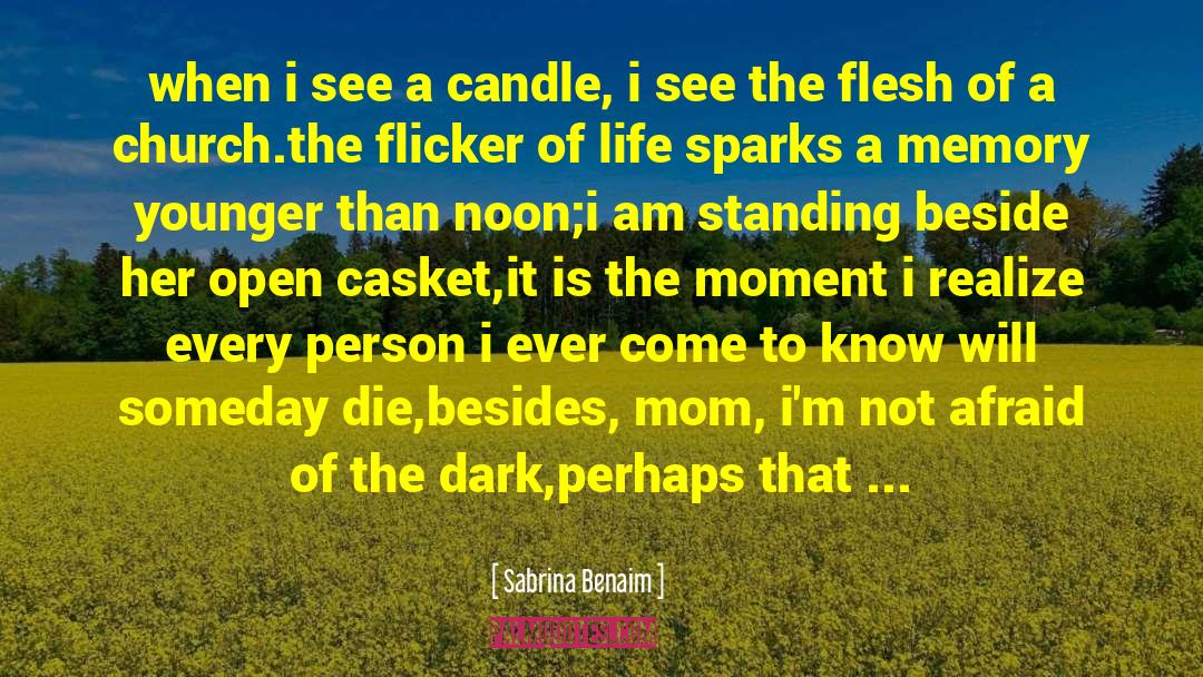 Sabrina Benaim Quotes: when i see a candle,