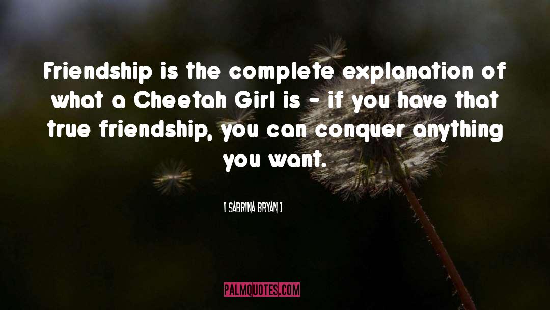 Sabrina Bryan Quotes: Friendship is the complete explanation