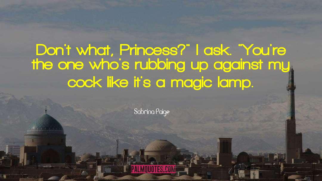 Sabrina Paige Quotes: Don't what, Princess?