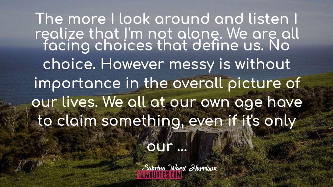 Sabrina Ward Harrison Quotes: The more I look around