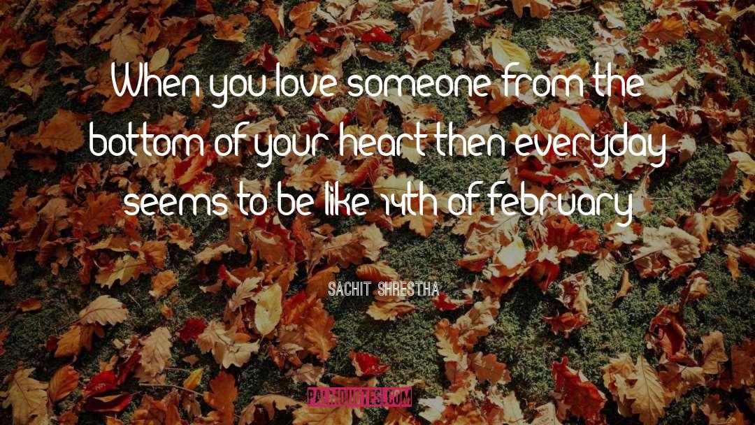 Sachit Shrestha Quotes: When you love someone from