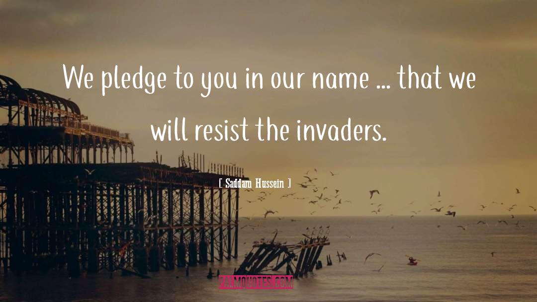 Saddam Hussein Quotes: We pledge to you in