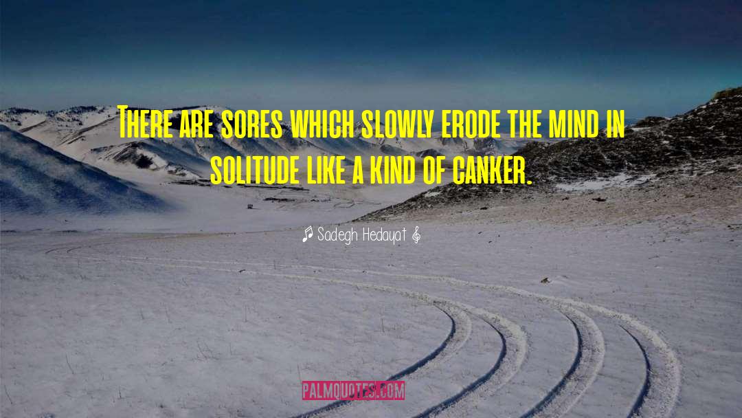 Sadegh Hedayat Quotes: There are sores which slowly