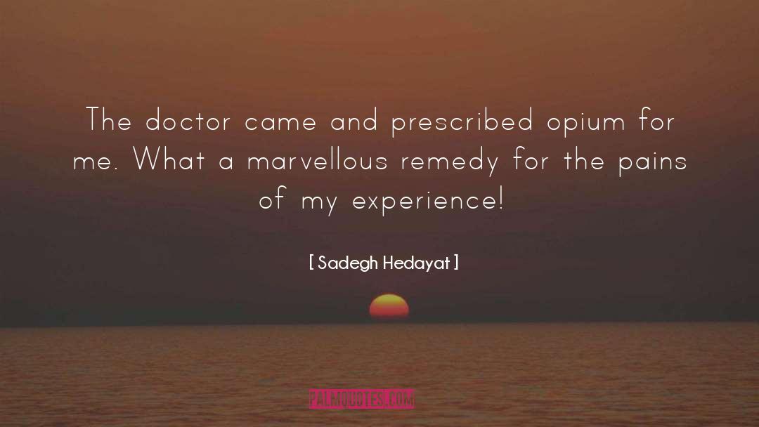 Sadegh Hedayat Quotes: The doctor came and prescribed