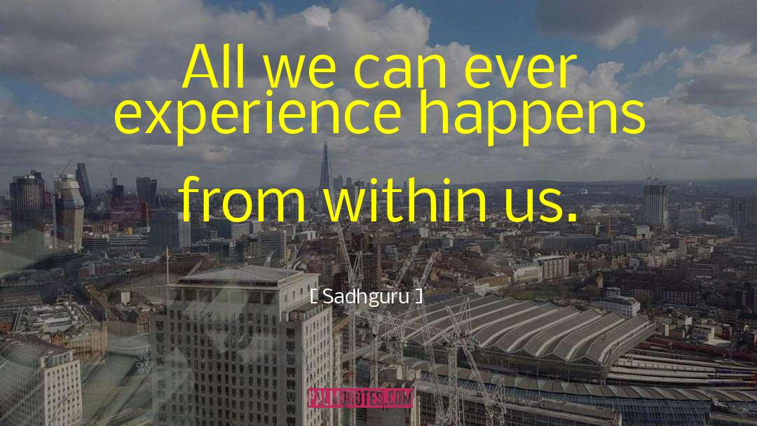 Sadhguru Quotes: All we can ever experience