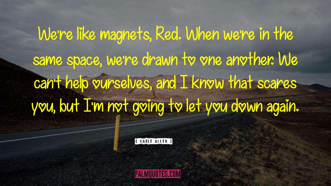 Sadie Allen Quotes: We're like magnets, Red. When