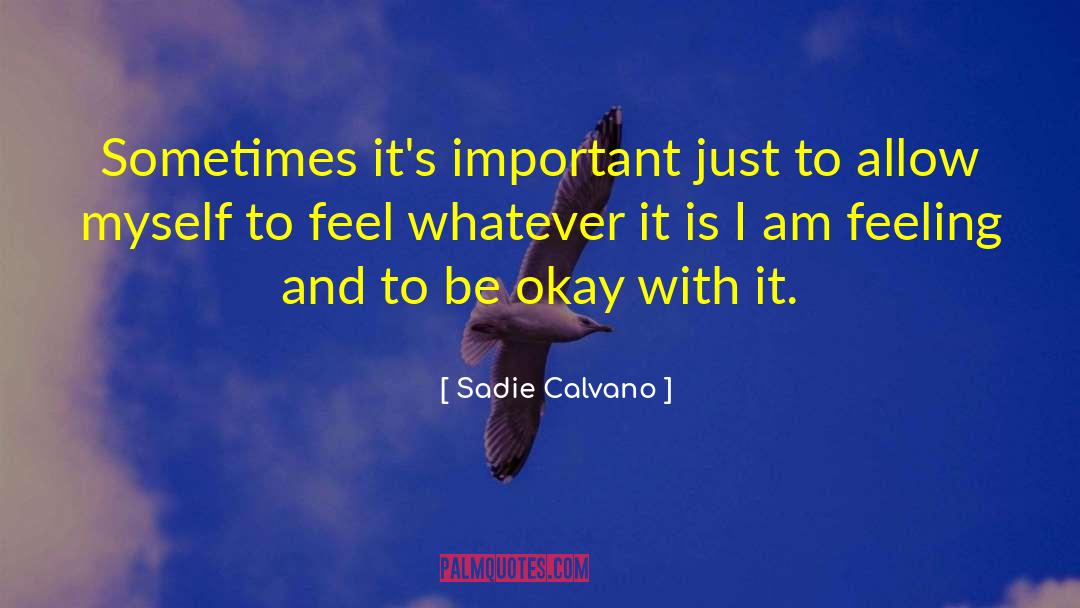 Sadie Calvano Quotes: Sometimes it's important just to